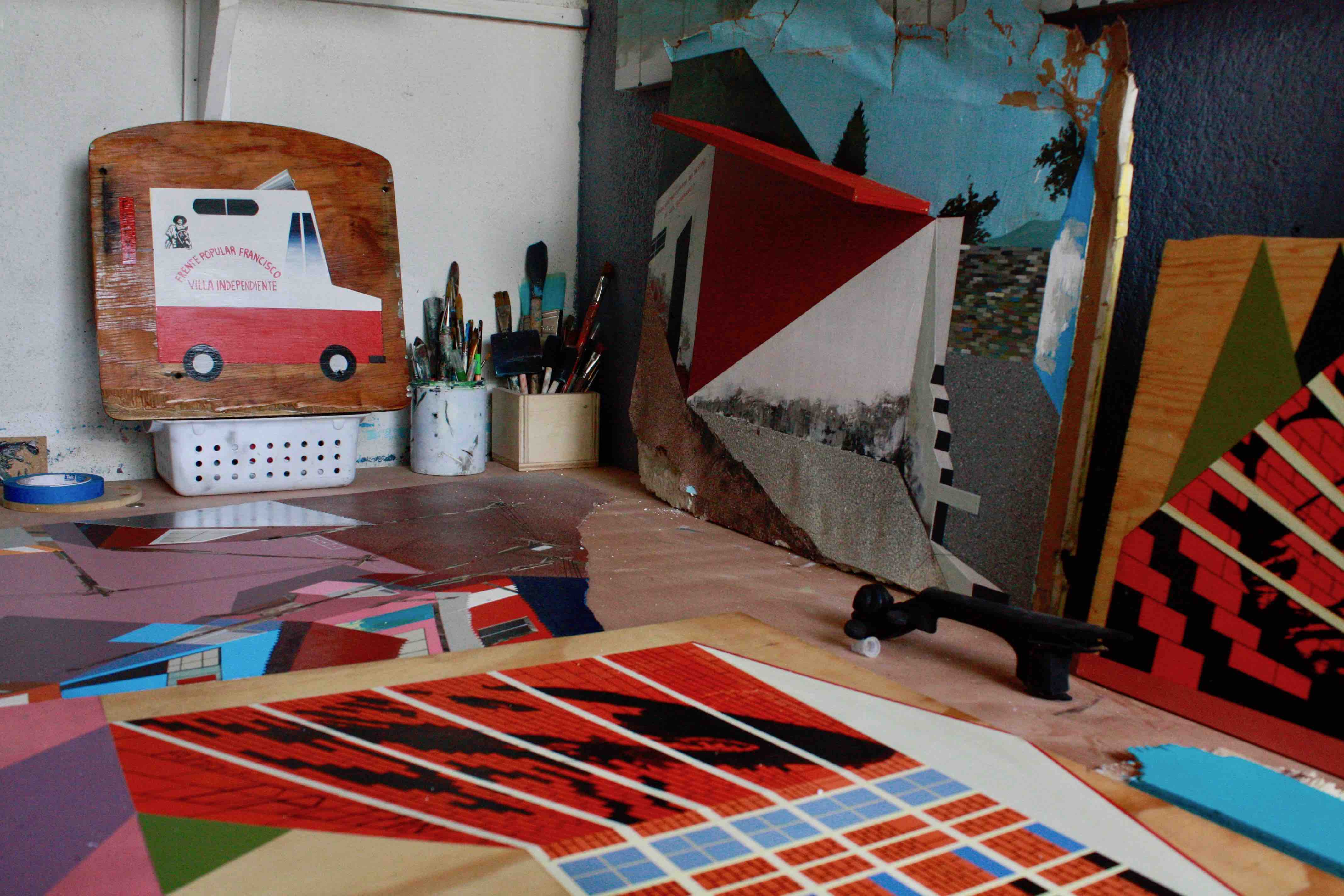View of the studio of Néstor Jiménez, Iztapalapa, Mexico City, 2019. Photo: Joséphine Dorr