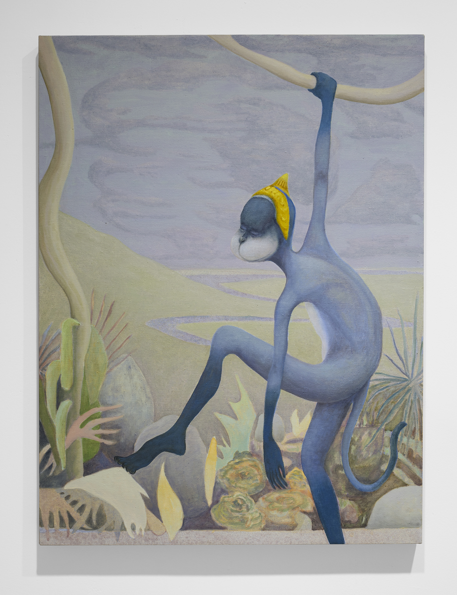 Akira Toxqui, Hánuman, 2019, acrylic paint, oil and colored pencil on linen, 69 x 52 cm. Courtesy of Archivo Colectivo