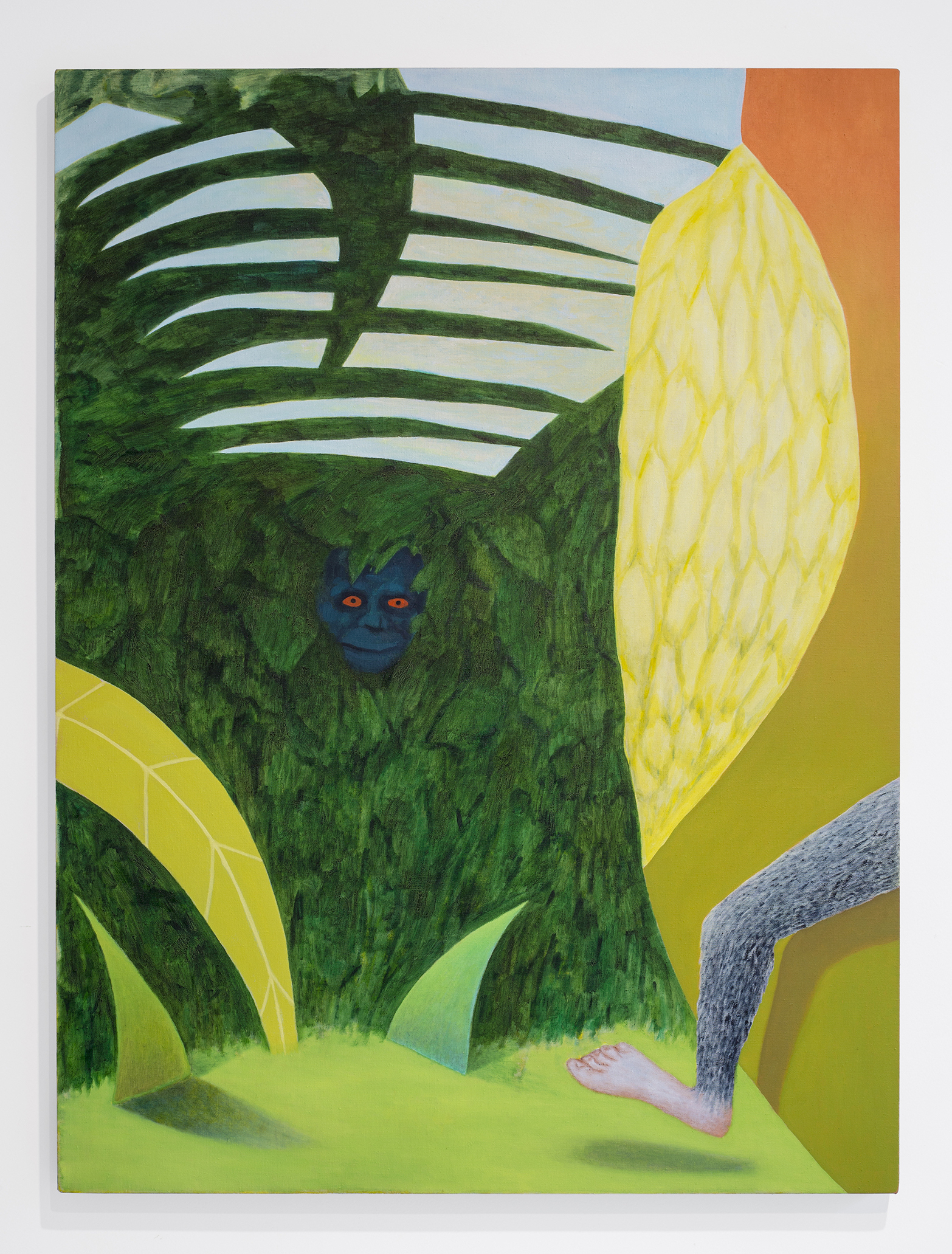 Akira Toxqui, Pata de mono, 2019, acrylic paint, oil and colored pencil on linen, 100 x 75 cm. Courtesy of Archivo Colectivo