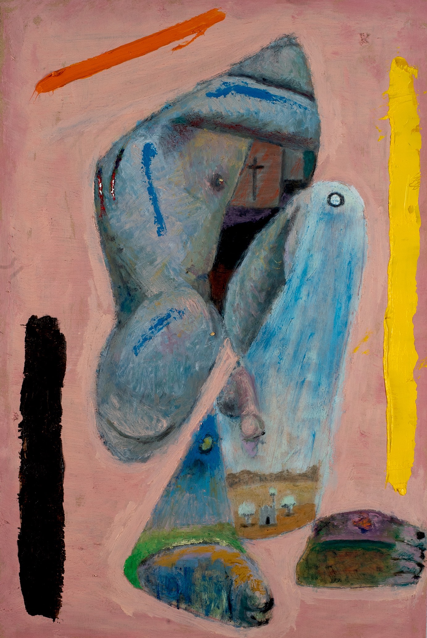 Rodrigo Echeverría, Flagelación de día y de noche, 2020, oil on wood, 60 x 40cm. Courtesy of the artist
