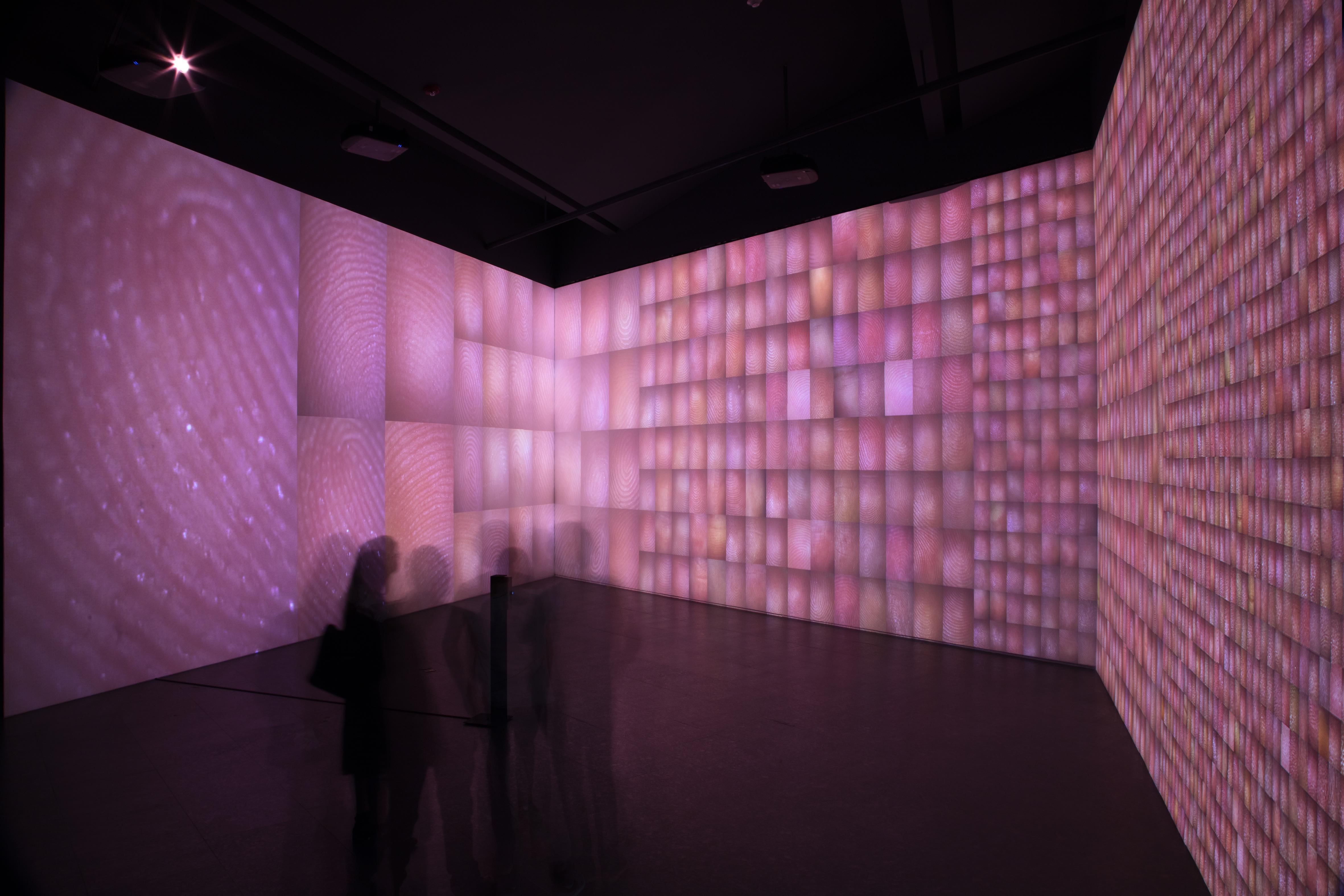 View of Rafael Lozano-Hemmer’s exhibition Latidos at Espacio Arte Abierto, 2020. Photo: Francisco Kochen. Courtesy of Espacio Arte Abierto. 
