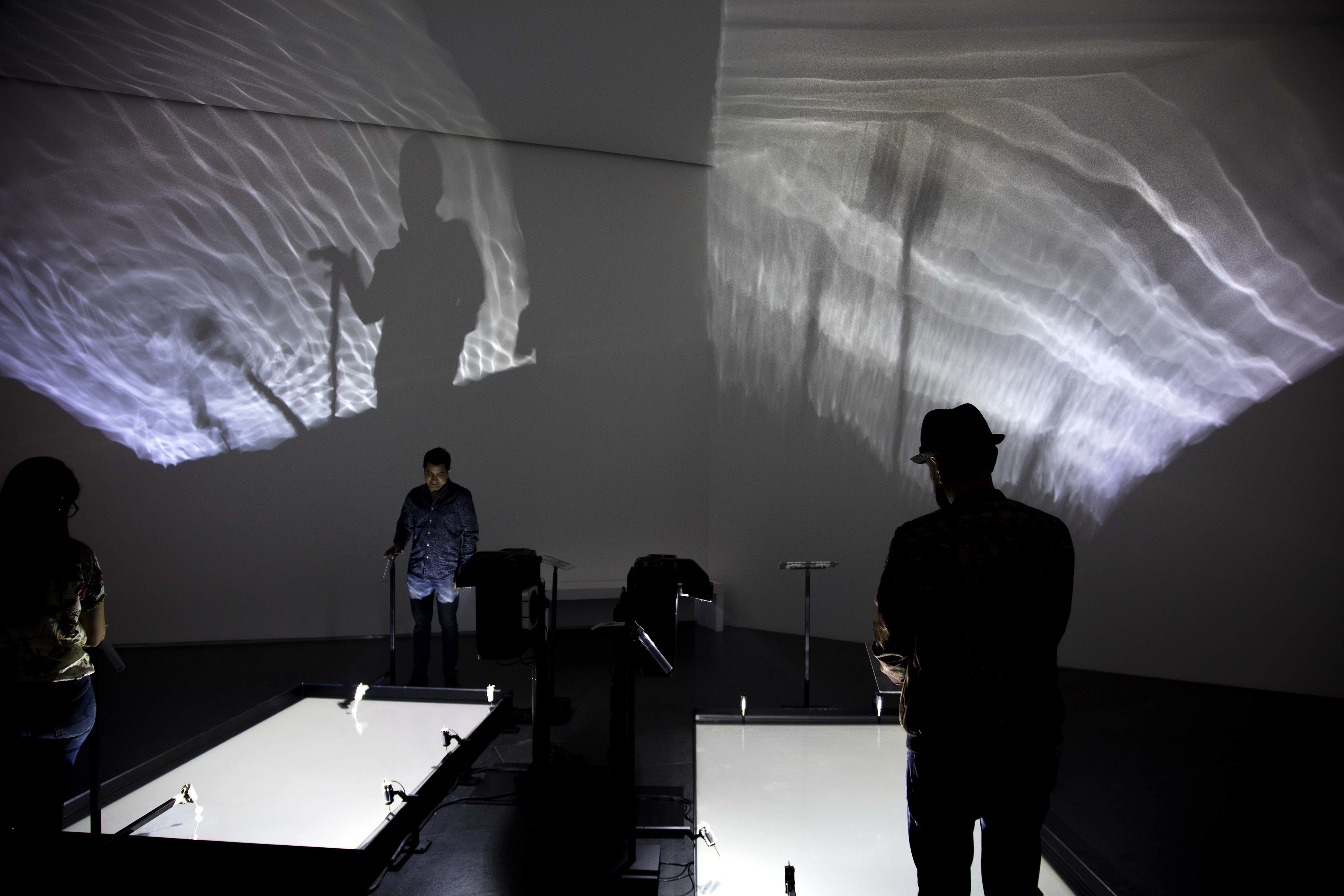 View of Rafael Lozano-Hemmer’s exhibition Latidos at Espacio Arte Abierto, 2020. Photo: Francisco Kochen. Courtesy of Espacio Arte Abierto. 