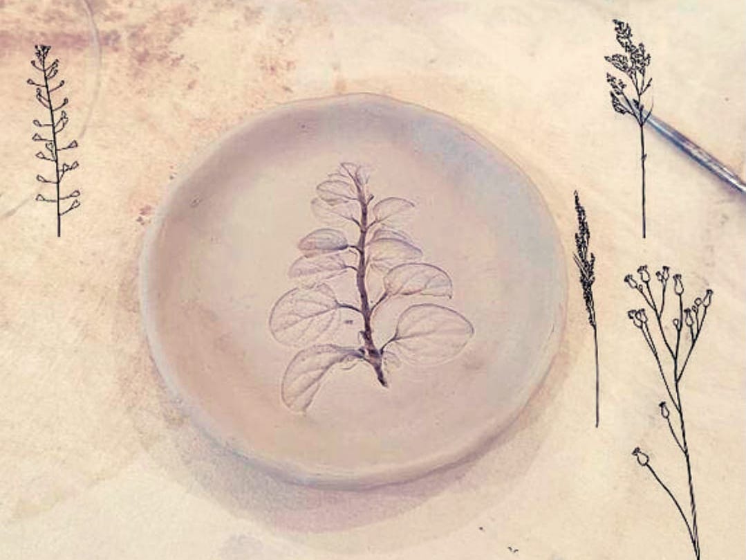 Botanical prints on ceramics