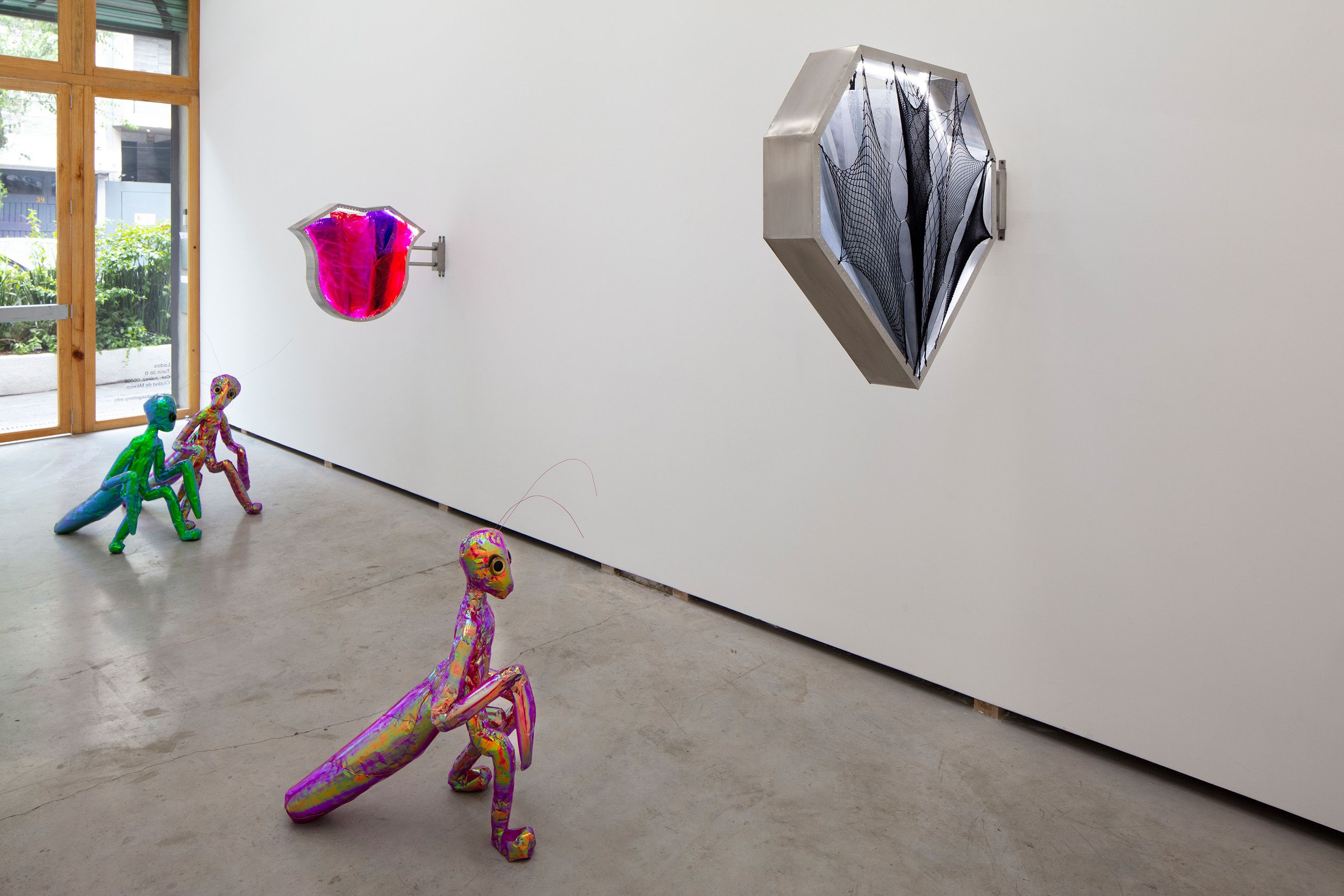 Vista de la exposición de Mina Squalli-Houssaïni, I’m sorry for bugging you but. Foto: Ramiro Chaves, Cortesía de la artista y Lodos, Ciudad de México.