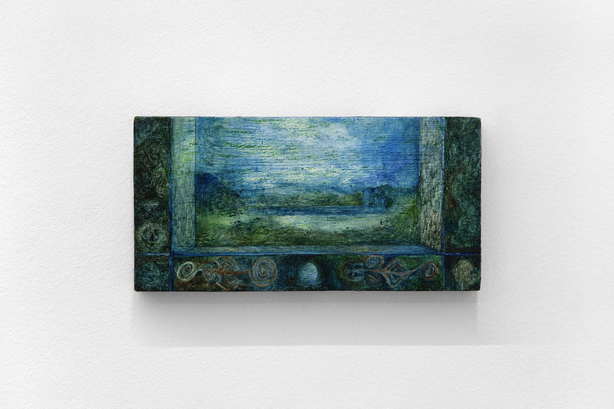 Emiliano de Ezkauriatza, Event horizon, 2021. Oil painting on wood, 10 cm x 20 cm. Courtesy of the artist. Photograph by Michelle Lartigue. 