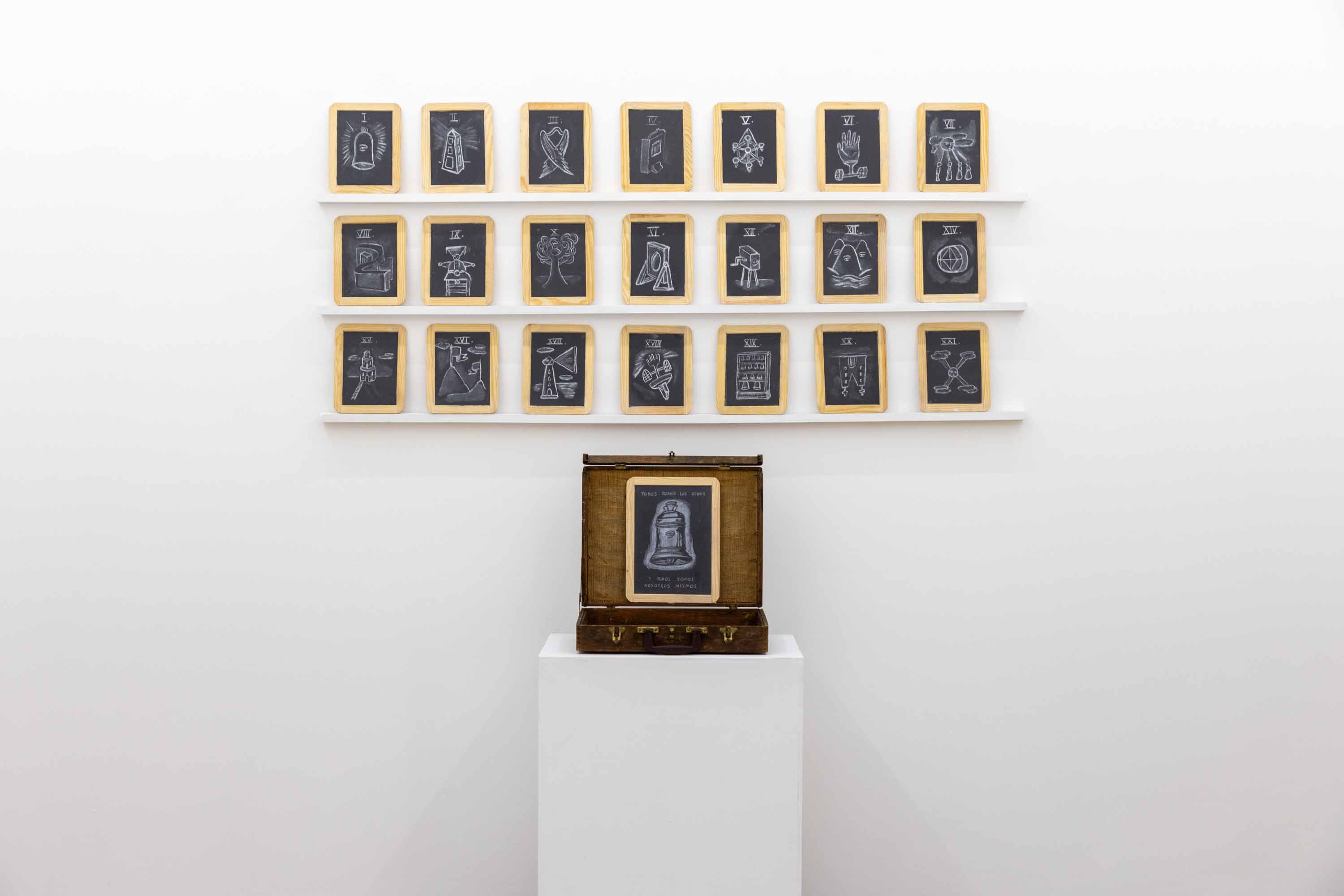 Installation View of Pablo Helguera’s exhibition ‘Museo de la vida escolar’, 2023. Courtesy of Galería Enrique Guerrero