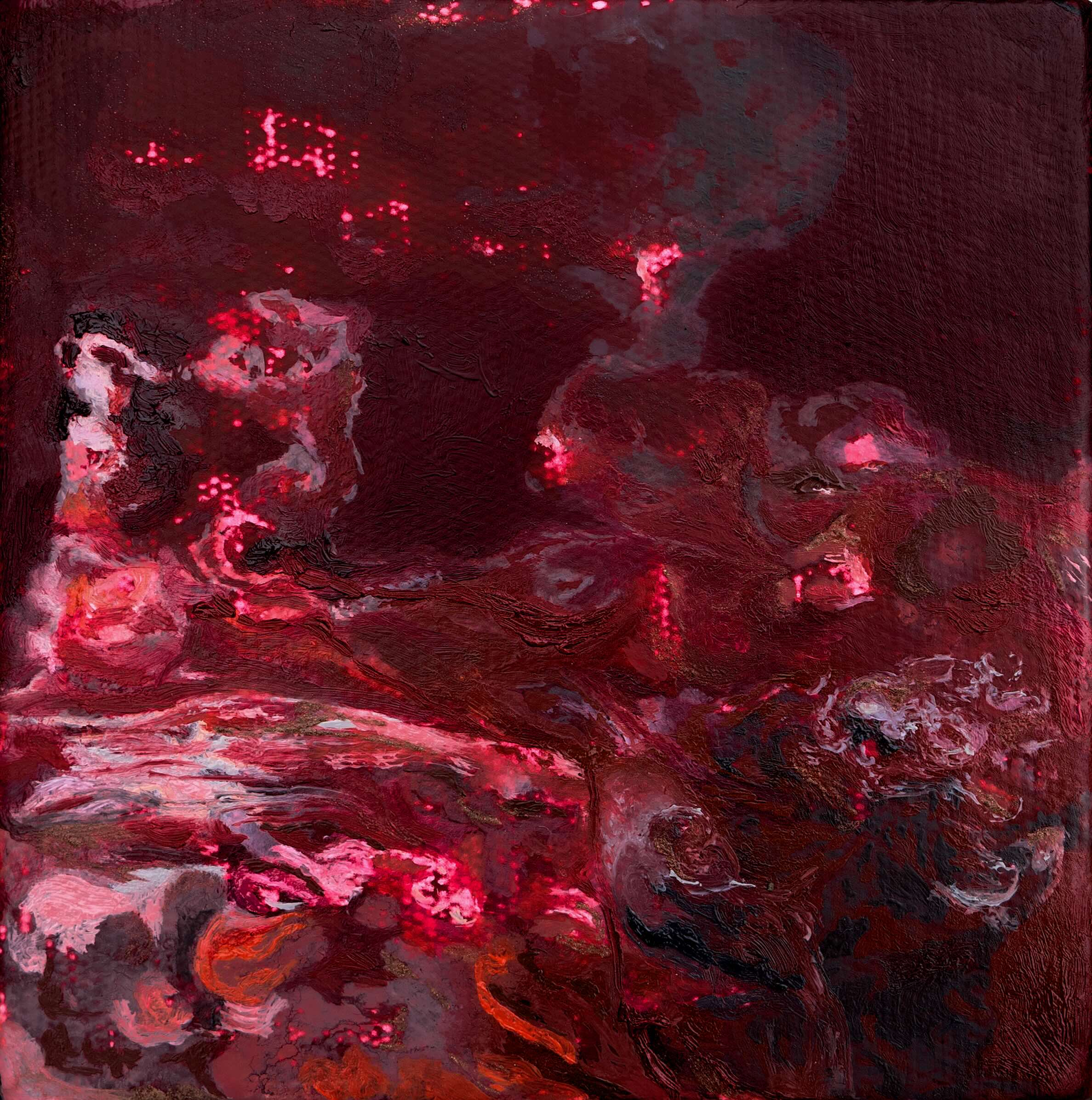 Valentina Attolini, "Tomar el pulso a lo que se enciende". Oil on canvas, 10 x 10 cm, 2023. Part of 'Es un lugar que no existe'. Courtesy of the artist