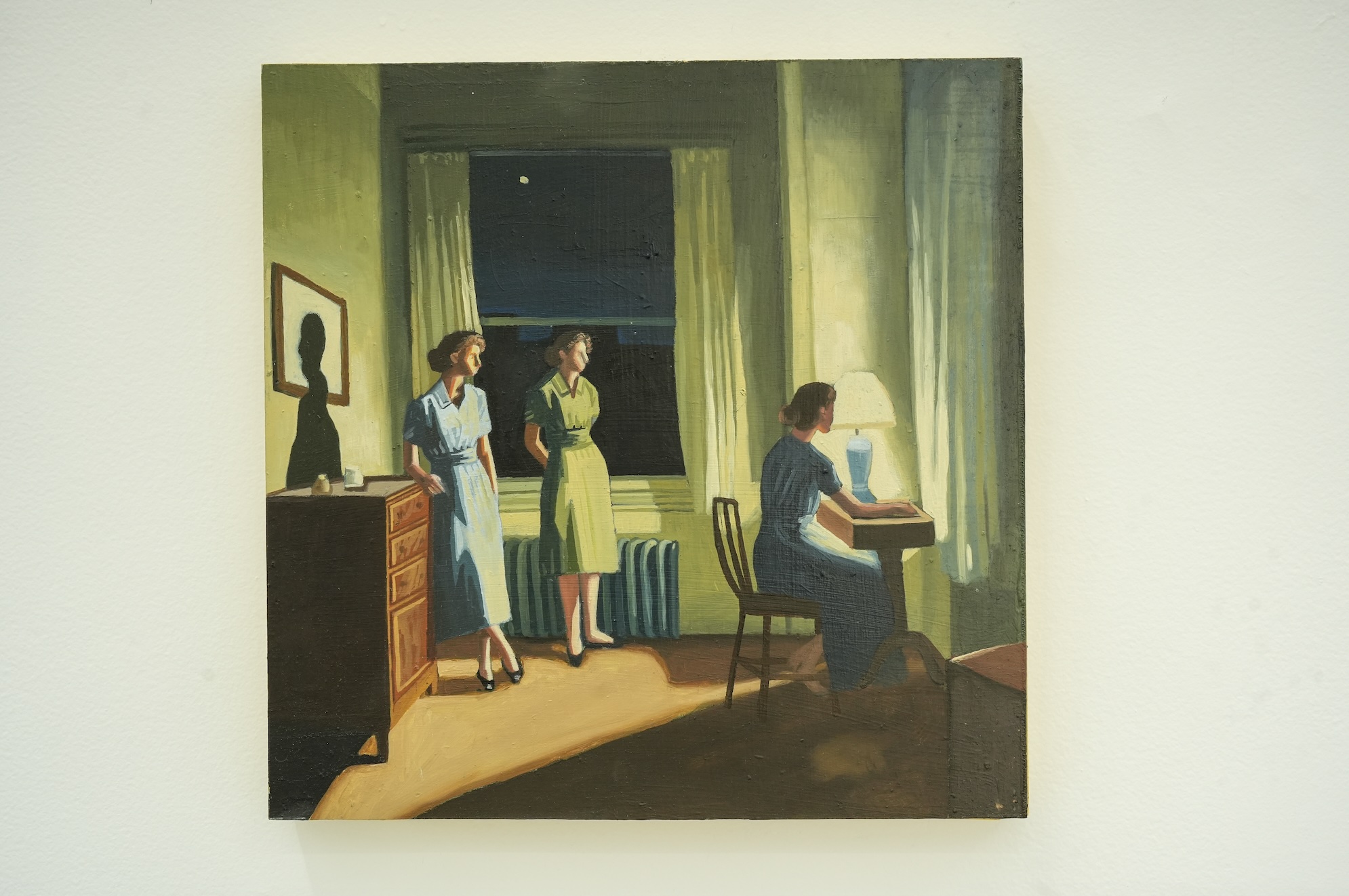 Manuel Sánchez, Ministerio, 2025, Óleo sobre panel, 40 x 40 cm. Cortesía del artista y Galería Enrique Guerrero