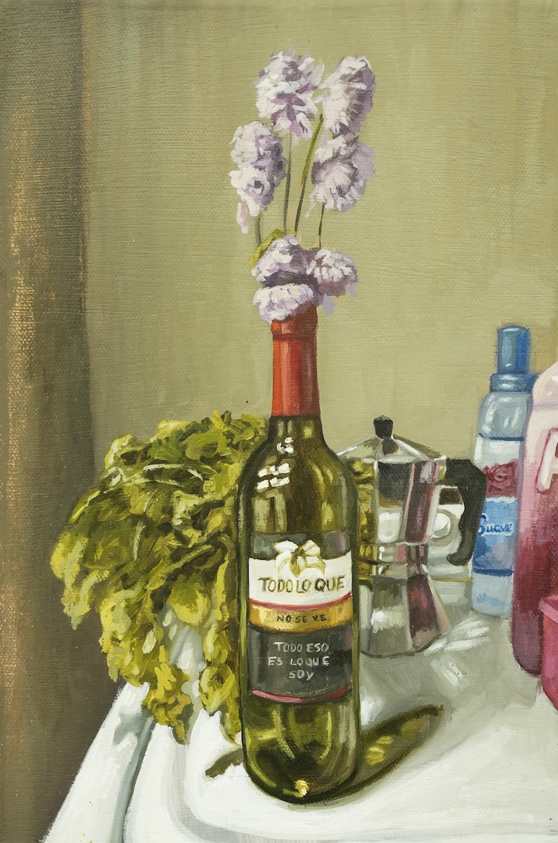Michelle Galaviz, Pretextos par conocerte, 2025, Óleo sobre tela, 20 x 30 cm. Cortesía de la artista y Galería Enrique Guerrero
