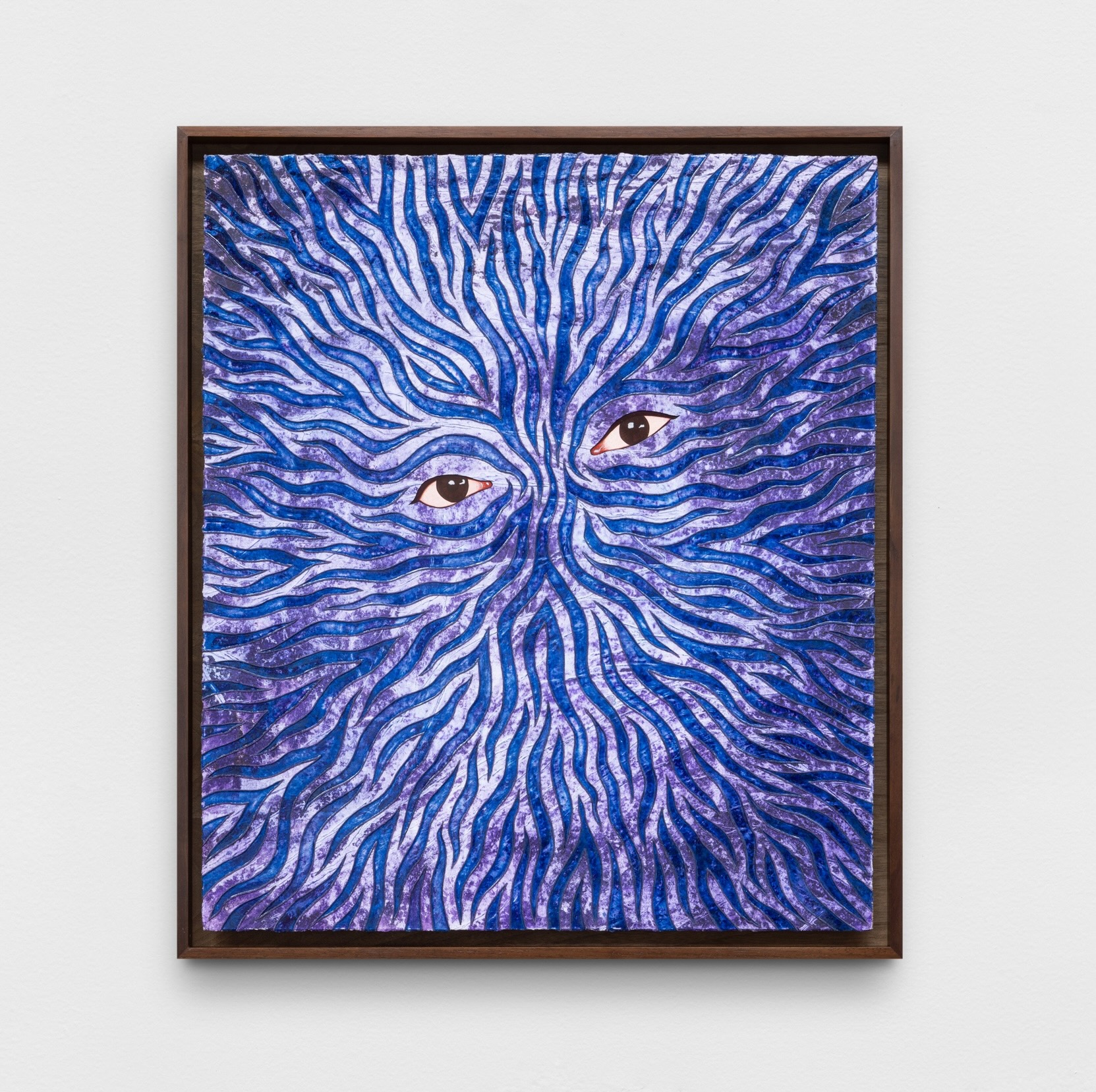 Felipe Baeza, Sonder (James), 2025. Ink, acrylic, cut paper, varnish, and twine on paper, 55.9 x 48.3 cm. Photo: © Felipe Baeza. Image courtesy of the artist and kurimanzutto Mexico City / New York