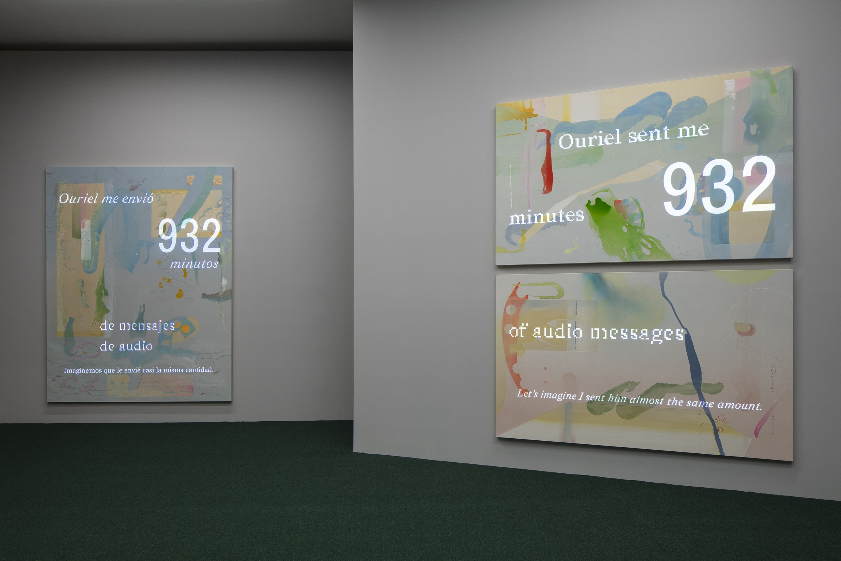 Vista de la exposición Elsa-Louise Manceaux: Notas de voz. Museo Jumex, 2025. Foto: Ramiro Chaves.