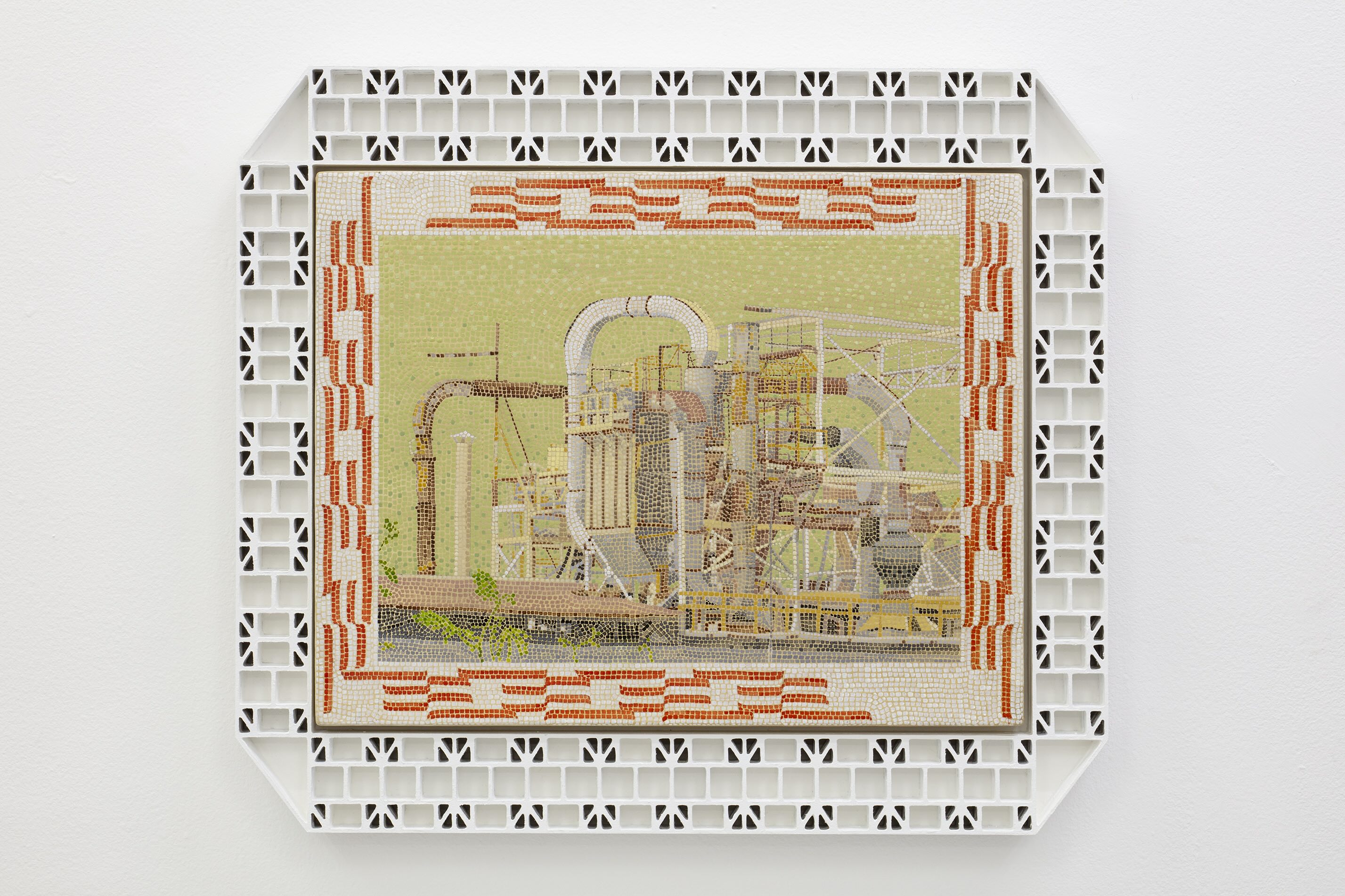 Christian Camacho, Termolita, 2025, Óleo sobre lienzo, 49 x 56 cm (con marco). Cortesía Galería Karen Huber. Fotografía: Ramiro Chaves