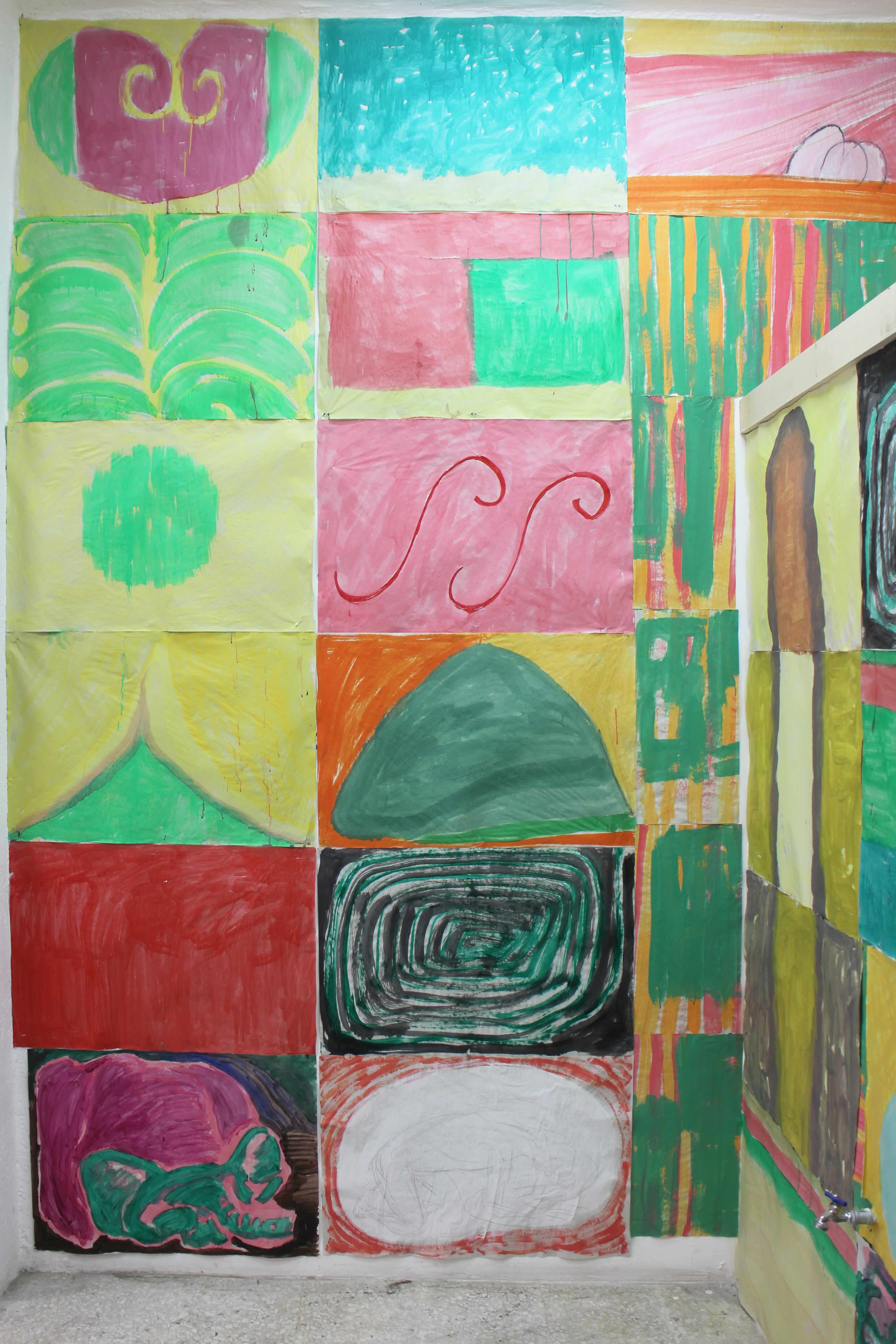 Exhibition view of “Pintura para bebés” by Julián Madero, Proyecto Mono Rojo. Courtesy of the artist
