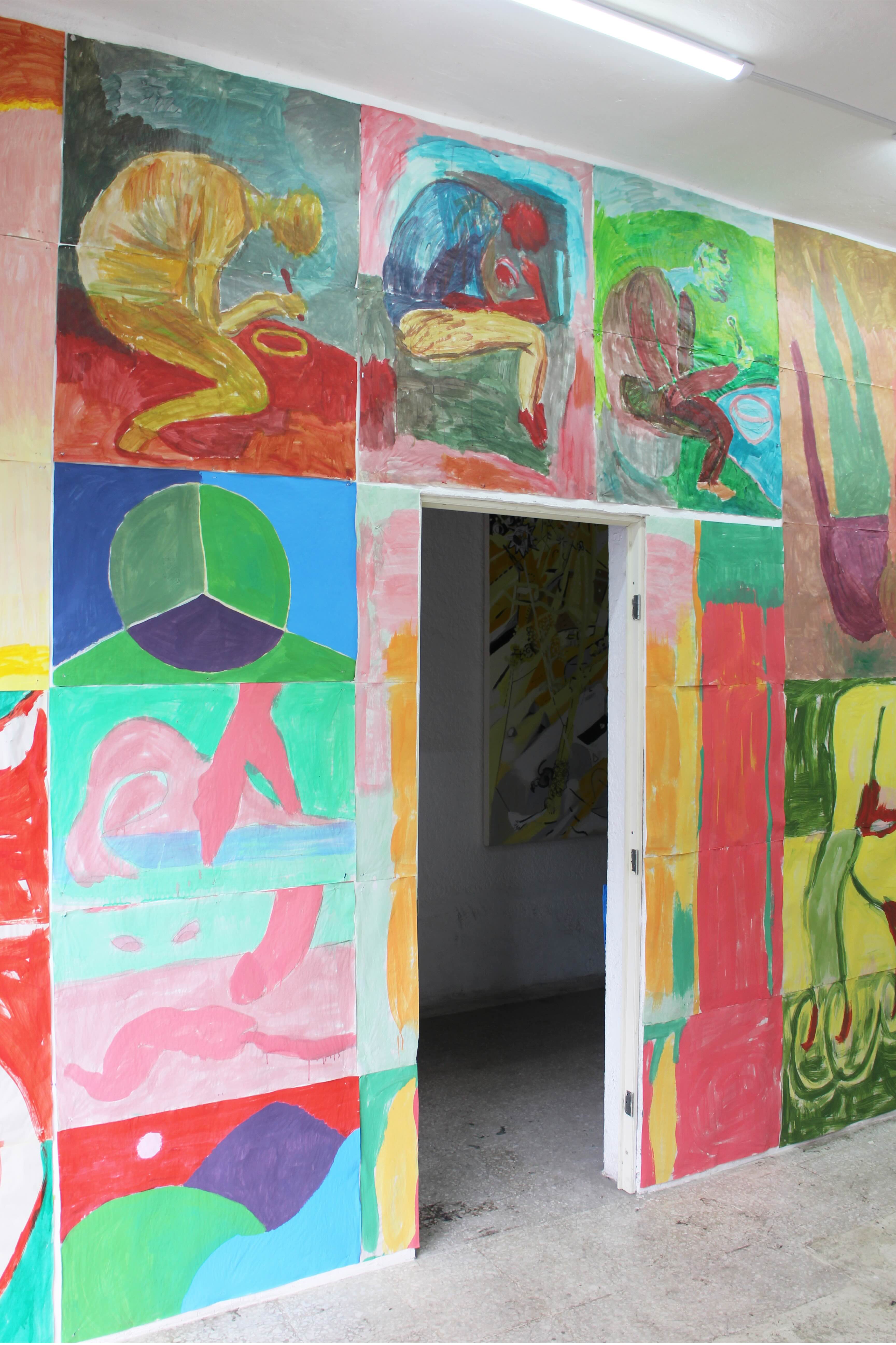 Exhibition view of “Pintura para bebés” by Julián Madero, Proyecto Mono Rojo. Courtesy of the artist