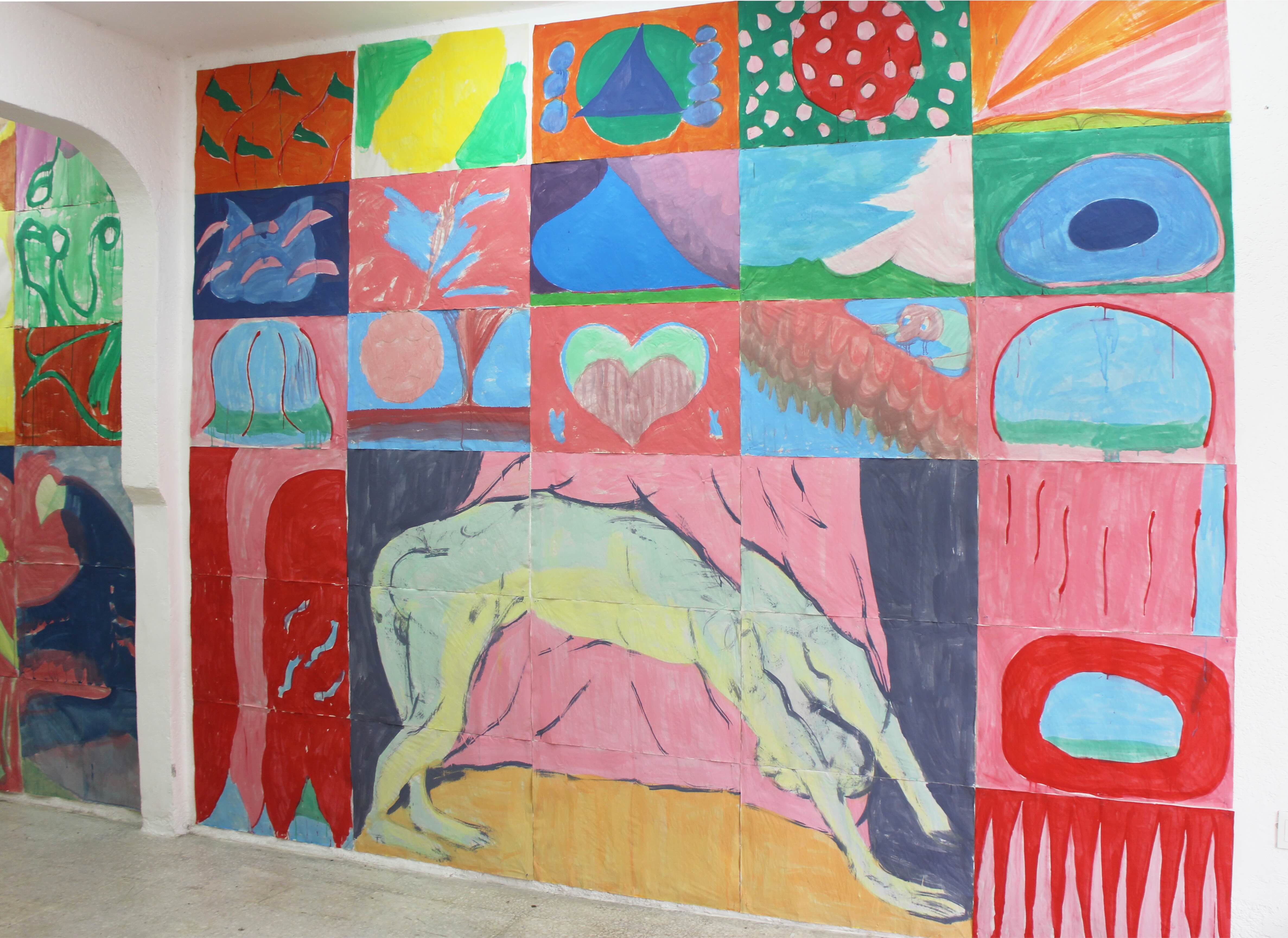 Exhibition view of “Pintura para bebés” by Julián Madero, Proyecto Mono Rojo. Courtesy of the artist