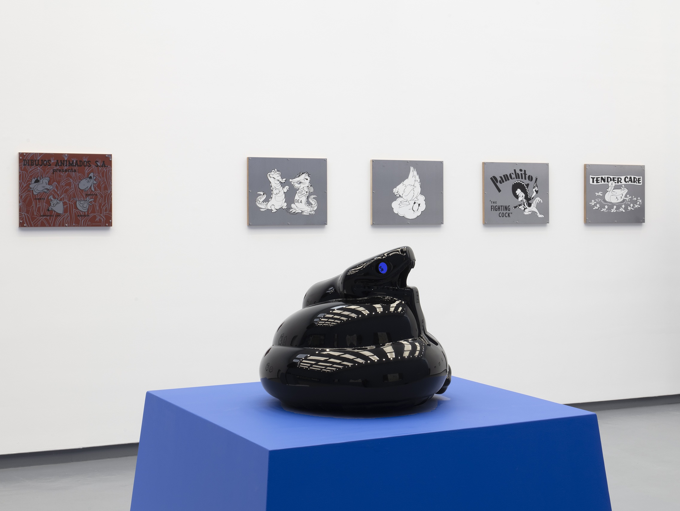 Josué Mejía, “Apenas te darás cuenta que estás viendo dibujos animados”, exhibition view. Courtesy Proyectos Monclova Gallery.  Photogaph: Ramiro Chaves.
